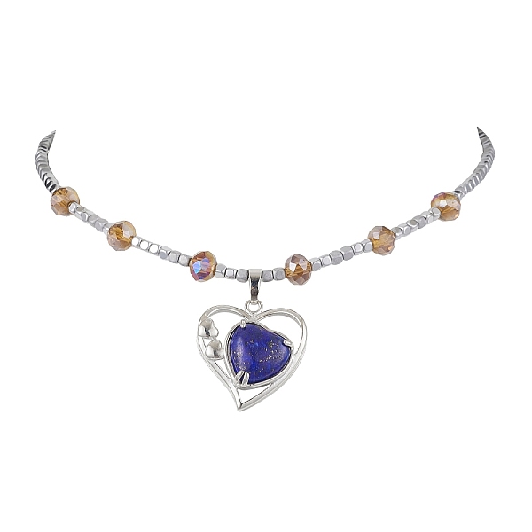 PandaHall Non-magnetic Synthetic Hematite & Glass Beaded Necklaces, Natural Lapis Lazuli Brass Heart Pendant Necklaces, 15.20 inch(386mm)...
PandaHall Non-magnetic Synthetic Hematite & Glass Beaded Necklaces, Natural Lapis Lazuli Brass Heart Pendant Necklaces, 15.20 inch(386mm)...