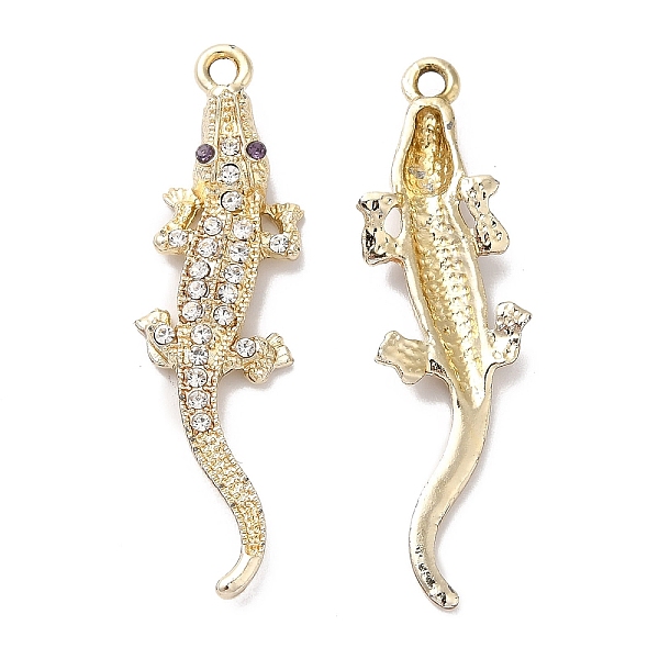 PandaHall Rack Plating Alloy Rhinestone Pendants, Alligator Charms, Golden, 43x12x5mm, Hole: 2mm Alloy+Rhinestone Other Animal
PandaHall Rack Plating Alloy Rhinestone Pendants, Alligator Charms, Golden, 43x12x5mm, Hole: 2mm Alloy+Rhinestone Other Animal