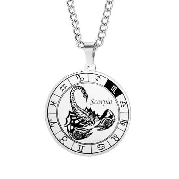 PandaHall Unisex 201 Stainless Steel Constellation Pendant Necklaces, with Curb Chains, Laser Engraved Pattern, Flat Round, Scorpio, 13.19...
PandaHall Unisex 201 Stainless Steel Constellation Pendant Necklaces, with Curb Chains, Laser Engraved Pattern, Flat Round, Scorpio, 13.19...