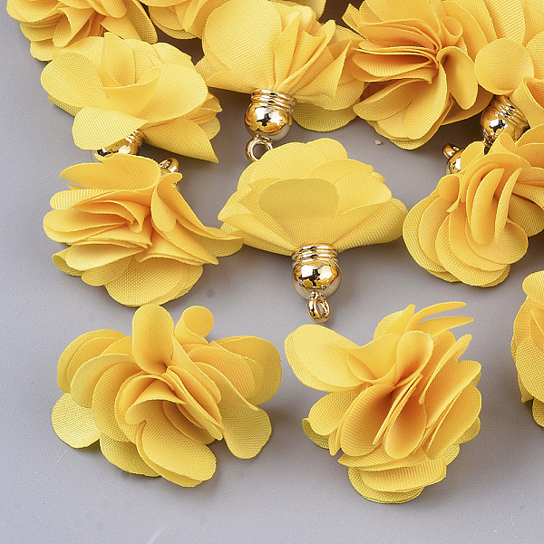 PandaHall Cloth Pendant Decorations, with Acrylic Findings, Flower, Gold, 25~30x28~35mm, Hole: 2mm Cloth Flower Gold
PandaHall Cloth Pendant Decorations, with Acrylic Findings, Flower, Gold, 25~30x28~35mm, Hole: 2mm Cloth Flower Gold