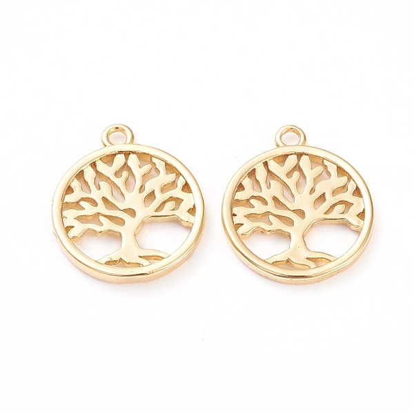 PandaHall Brass Pendants, Long-Lasting Plated, Flat Round with Tree of Life, Real 18K Gold Plated, 18x15x1.5mm, Hole: 1.6mm Brass Flat Round
PandaHall Brass Pendants, Long-Lasting Plated, Flat Round with Tree of Life, Real 18K Gold Plated, 18x15x1.5mm, Hole: 1.6mm Brass Flat Round