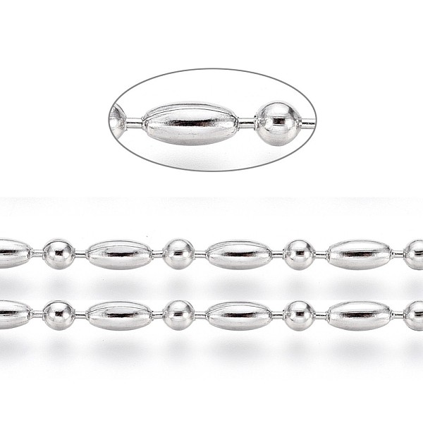 PandaHall 304 Stainless Steel Ball Chains, Stainless Steel Color, Rice: 4.5x2.4mm, Ball: 2.4mm 304 Stainless Steel
PandaHall 304 Stainless Steel Ball Chains, Stainless Steel Color, Rice: 4.5x2.4mm, Ball: 2.4mm 304 Stainless Steel