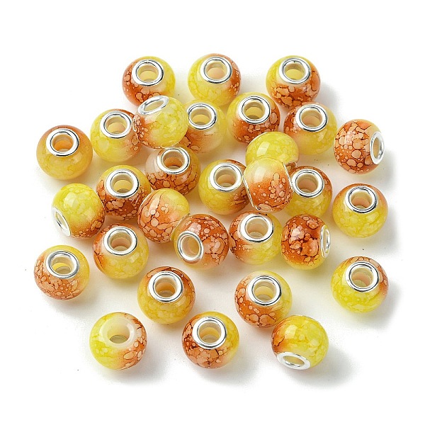 PandaHall Two Tone Glass European Beads, Large Hole Beads, with Silver Tone Brass Double Cores, Rondelle, Gold, 15x11mm, Hole: 5mm...
PandaHall Two Tone Glass European Beads, Large Hole Beads, with Silver Tone Brass Double Cores, Rondelle, Gold, 15x11mm, Hole: 5mm...