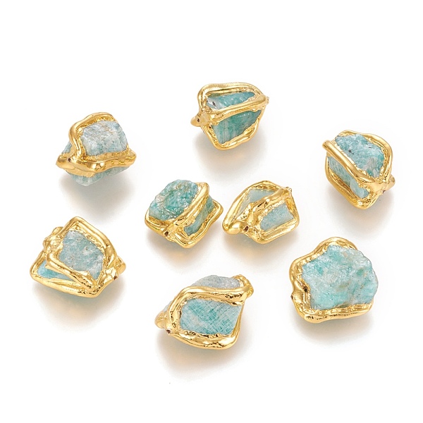 PandaHall Raw Rough Natural Amazonite Beads, with Golden Plated Brass Edge, Nuggets, 16~26x13~21x8~17mm, Hole: 0.8~0.9mm Amazonite Nuggets
PandaHall Raw Rough Natural Amazonite Beads, with Golden Plated Brass Edge, Nuggets, 16~26x13~21x8~17mm, Hole: 0.8~0.9mm Amazonite Nuggets