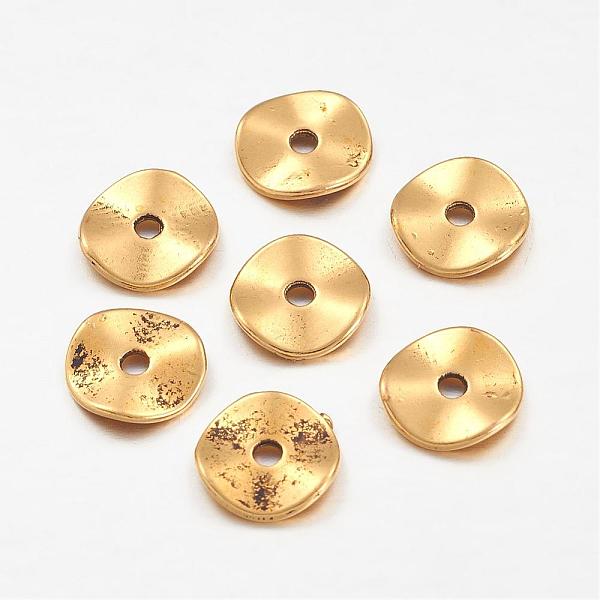 PandaHall Tibetan Style Alloy Wavy Spacer Beads, Flat Round, Cadmium Free & Nickel Free & Lead Free, Antique Golden, 10x1mm, Hole: 2mm Alloy...
PandaHall Tibetan Style Alloy Wavy Spacer Beads, Flat Round, Cadmium Free & Nickel Free & Lead Free, Antique Golden, 10x1mm, Hole: 2mm Alloy...