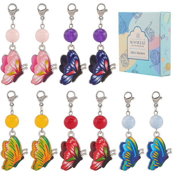 PandaHall SUNNYCLUE 20Pcs Butterfly Alloy Enamel Locking Stitch Markers, Dyed Natural Jade & Mashan Jade Beaded Crochet Lobster Clasp Charms..., Multicolor
PandaHall SUNNYCLUE 20Pcs Butterfly Alloy Enamel Locking Stitch Markers, Dyed Natural Jade & Mashan Jade Beaded Crochet Lobster Clasp Charms..., Multicolor