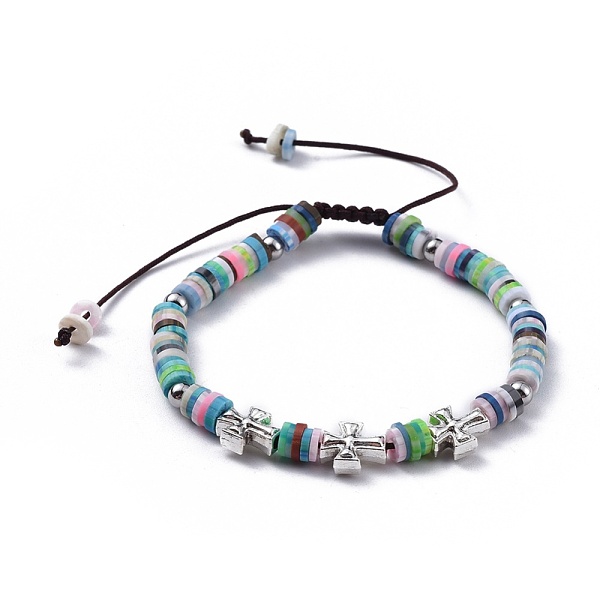 PandaHall Nylon Thread Braided Beads Bracelets, with Polymer Clay Heishi Beads, 304 Stainless Steel and Alloy Beads, Cross, Colorful, 2 inch...
PandaHall Nylon Thread Braided Beads Bracelets, with Polymer Clay Heishi Beads, 304 Stainless Steel and Alloy Beads, Cross, Colorful, 2 inch...