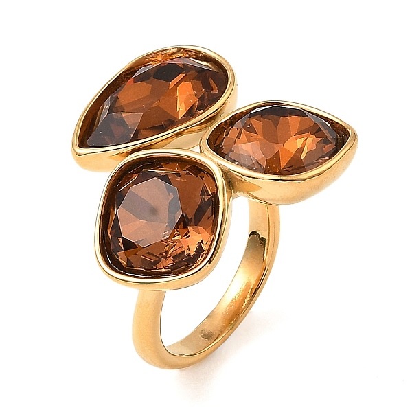 PandaHall Teardrop & Square Glass Open Cuff Rings, Real 18K Gold Plated 304 Stainless Steel Ring, Sienna, US Size 7 1/4(17.5mm) Glass..., Brown
PandaHall Teardrop & Square Glass Open Cuff Rings, Real 18K Gold Plated 304 Stainless Steel Ring, Sienna, US Size 7 1/4(17.5mm) Glass..., Brown