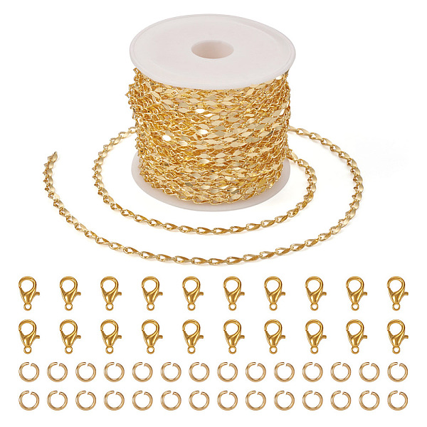PandaHall DIY Chain Bracelet Necklace Making Kit, Including Brass Dapped Chains & Stainless Steel Jump Rings, Alloy Lobster Claw Clasps...
PandaHall DIY Chain Bracelet Necklace Making Kit, Including Brass Dapped Chains & Stainless Steel Jump Rings, Alloy Lobster Claw Clasps...