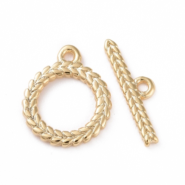PandaHall Eco-friendly Brass Toggle Clasps, Cadmium Free & Lead Free, Long-Lasting Plated, Leaf-Shaped Ring, Real 24K Gold Plated, Ring...
PandaHall Eco-friendly Brass Toggle Clasps, Cadmium Free & Lead Free, Long-Lasting Plated, Leaf-Shaped Ring, Real 24K Gold Plated, Ring...