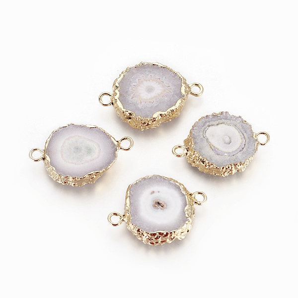 PandaHall Natural Dyed Quartz Links connectors, with Brass Findings, Flat Round, Golden, Gainsboro, 24.5~33x16~23x4~6mm, Hole: 2~2.5mm..., Gray
PandaHall Natural Dyed Quartz Links connectors, with Brass Findings, Flat Round, Golden, Gainsboro, 24.5~33x16~23x4~6mm, Hole: 2~2.5mm..., Gray
