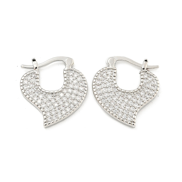 PandaHall Heart Brass Pave Clear Cubic Zirconia Hoop Earrings, Platinum, 23x20mm Brass Heart Clear
PandaHall Heart Brass Pave Clear Cubic Zirconia Hoop Earrings, Platinum, 23x20mm Brass Heart Clear
