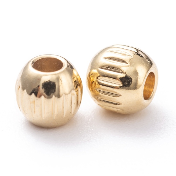 PandaHall Brass Beads, Long-Lasting Plated, Corrugated Round, Real 24K Gold Plated, 3.9x3.6mm, Hole: 1.6mm Brass Round
PandaHall Brass Beads, Long-Lasting Plated, Corrugated Round, Real 24K Gold Plated, 3.9x3.6mm, Hole: 1.6mm Brass Round