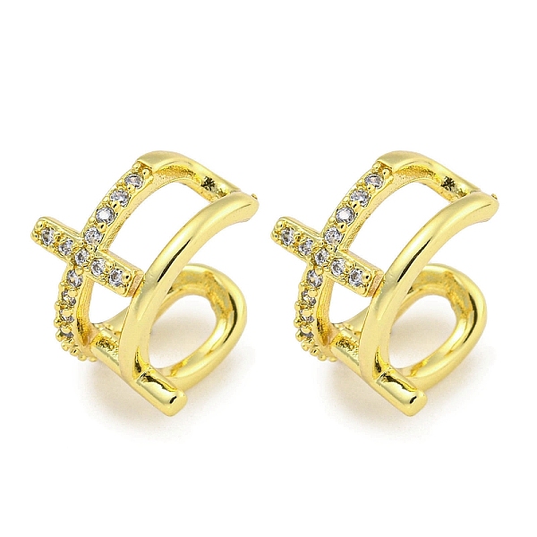 PandaHall Brass Micro Pave Cubic Zirconia Cuff Earrings, for Women, Real 18K Gold Plated, 13.5x11.5~12mm Cubic Zirconia Clear
PandaHall Brass Micro Pave Cubic Zirconia Cuff Earrings, for Women, Real 18K Gold Plated, 13.5x11.5~12mm Cubic Zirconia Clear