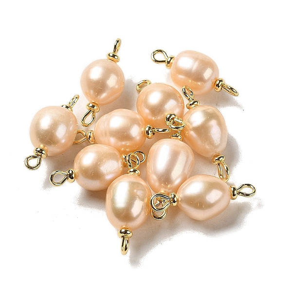 PandaHall Natural Pearl Connector Charms, Potato Links with Real 18K Gold Plated Brass Double Loops, PeachPuff, 23~24x8.5~10mm, Hole: 1.5mm..., Brown
PandaHall Natural Pearl Connector Charms, Potato Links with Real 18K Gold Plated Brass Double Loops, PeachPuff, 23~24x8.5~10mm, Hole: 1.5mm..., Brown
