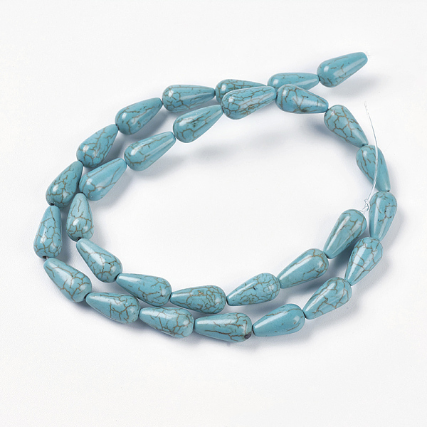 PandaHall Synthetic Turquoise Beads Strands, teardrop, Dyed & Heated, Turquoise, 13.5~14x7mm, Hole: 1mm, about 30pcs/strand, about 15 inch..., Green
PandaHall Synthetic Turquoise Beads Strands, teardrop, Dyed & Heated, Turquoise, 13.5~14x7mm, Hole: 1mm, about 30pcs/strand, about 15 inch..., Green