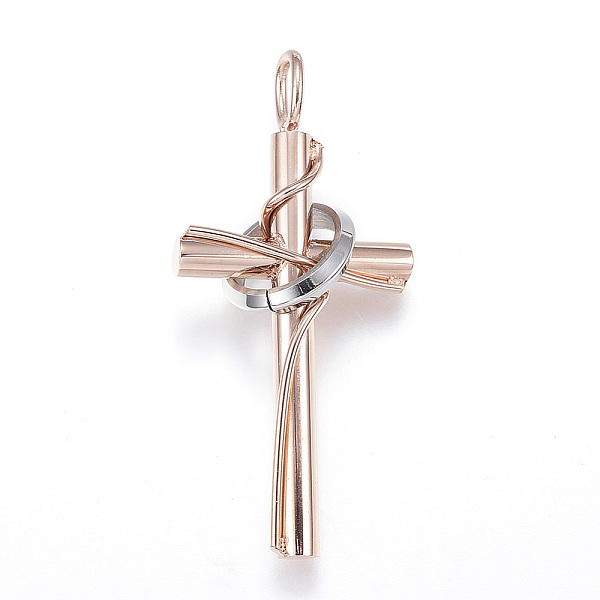PandaHall 304 Stainless Steel Pendants, Cross with Circle, Rose Gold & Stainless Steel Color, 36x17x10mm, Hole: 4x2.5mm 304 Stainless Steel...
PandaHall 304 Stainless Steel Pendants, Cross with Circle, Rose Gold & Stainless Steel Color, 36x17x10mm, Hole: 4x2.5mm 304 Stainless Steel...