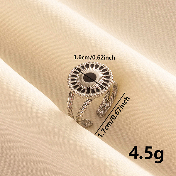 PandaHall Vintage 304 Stainless Steel Enamel Cuff Ring, Sun Wide Band Open Ring for Women, Stainless Steel Color 304 Stainless Steel Sun
PandaHall Vintage 304 Stainless Steel Enamel Cuff Ring, Sun Wide Band Open Ring for Women, Stainless Steel Color 304 Stainless Steel Sun