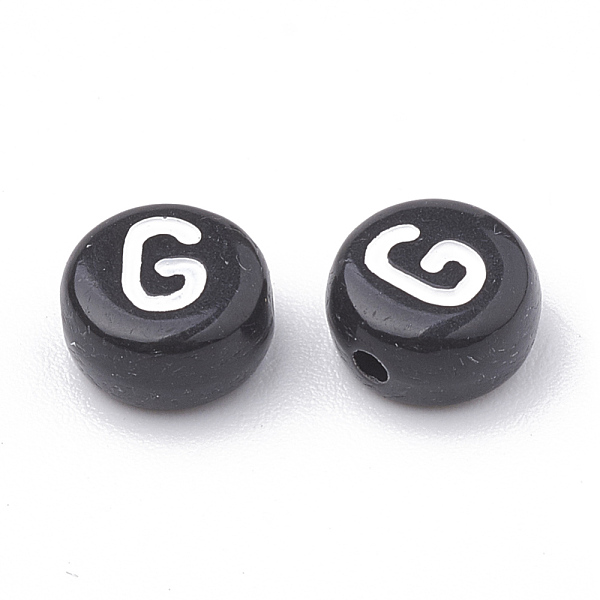 PandaHall Opaque Acrylic Beads, Horizontal Hole, Alphabet Style, Flat Round, Letter.G, 7x4mm, Hole: 1.5mm, about 3700pcs/500g Acrylic Letter..., Black
PandaHall Opaque Acrylic Beads, Horizontal Hole, Alphabet Style, Flat Round, Letter.G, 7x4mm, Hole: 1.5mm, about 3700pcs/500g Acrylic Letter..., Black