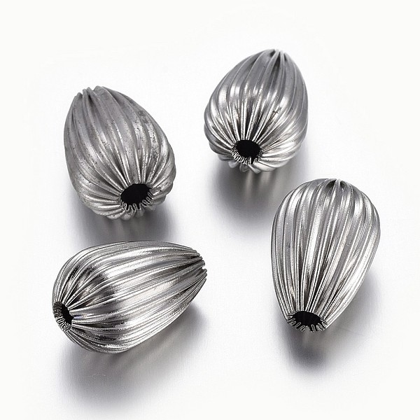 PandaHall 304 Stainless Steel Corrugated Beads, teardrop, Stainless Steel Color, 17x11.5mm, Hole: 2.5~3mm 304 Stainless Steel Teardrop
PandaHall 304 Stainless Steel Corrugated Beads, teardrop, Stainless Steel Color, 17x11.5mm, Hole: 2.5~3mm 304 Stainless Steel Teardrop