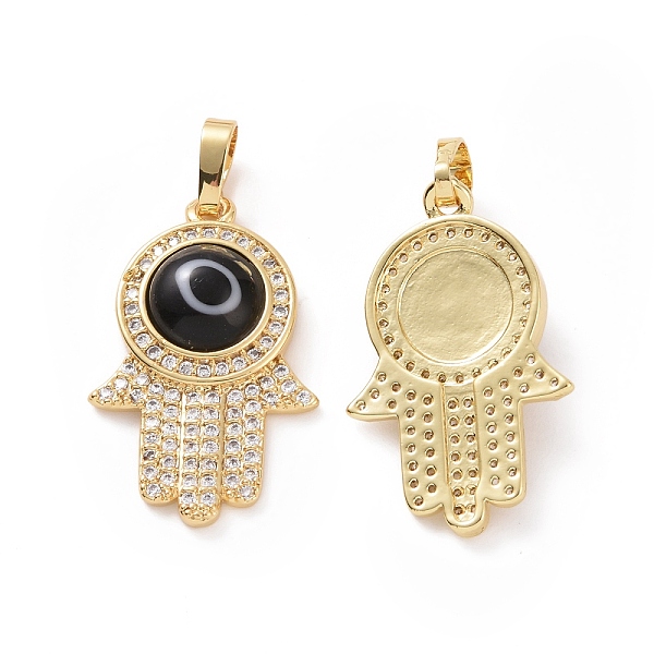 PandaHall Brass Micro Pave Cubic Zirconia Pendants, with Handmade Evil Eye Lampwork, Hamsa Hand Charm, Real 18K Gold Plated, Black...
PandaHall Brass Micro Pave Cubic Zirconia Pendants, with Handmade Evil Eye Lampwork, Hamsa Hand Charm, Real 18K Gold Plated, Black...