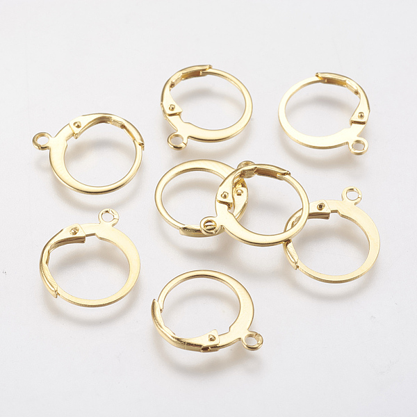 PandaHall 304 Stainless Steel Leverback Earring Findings, with Loop, Real 18K Gold Plated, 14.5x12x2mm, Hole: 1.2mm 304 Stainless Steel
PandaHall 304 Stainless Steel Leverback Earring Findings, with Loop, Real 18K Gold Plated, 14.5x12x2mm, Hole: 1.2mm 304 Stainless Steel