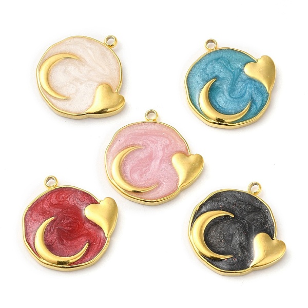 PandaHall Real 18K Gold Plated 304 Stainless Steel Pendants, with Enamel, Flat Round with Moon & Heart Charm, Mixed Color, 17.5x17x2mm, Hole..., Multicolor
PandaHall Real 18K Gold Plated 304 Stainless Steel Pendants, with Enamel, Flat Round with Moon & Heart Charm, Mixed Color, 17.5x17x2mm, Hole..., Multicolor