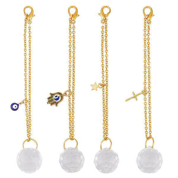 PandaHall BENECREAT 4Pcs 4 Style Clear Glass Teardrop Pendant Decorations, Hanging Suncatchers, with Evil Eye/Star/Cross/Hamsa Hand Charm...
PandaHall BENECREAT 4Pcs 4 Style Clear Glass Teardrop Pendant Decorations, Hanging Suncatchers, with Evil Eye/Star/Cross/Hamsa Hand Charm...
