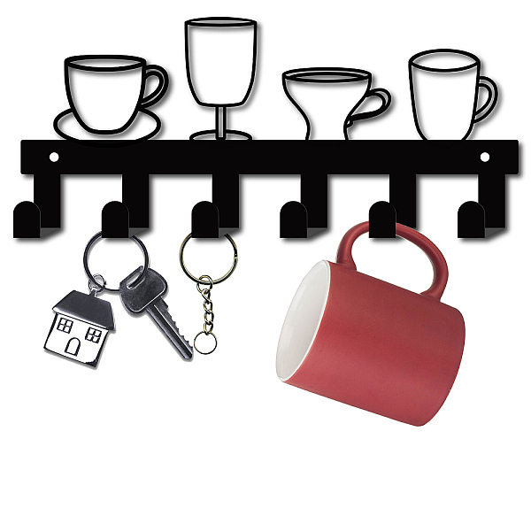 PandaHall Iron Wall Mounted Hook Hangers, Decorative Organizer Rack with 6 Hooks, for Bag Clothes Key Scarf Hanging Holder, Cups, Gunmetal...
PandaHall Iron Wall Mounted Hook Hangers, Decorative Organizer Rack with 6 Hooks, for Bag Clothes Key Scarf Hanging Holder, Cups, Gunmetal...