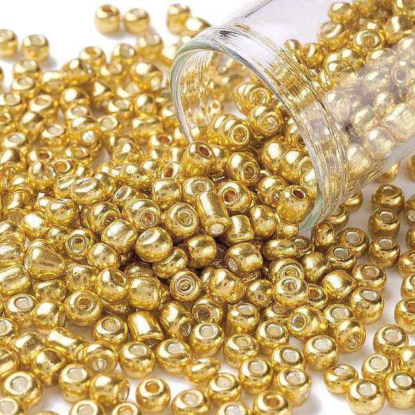 PandaHall 6/0 Glass Seed Beads, Metallic Colours Style, Round, Gold, 6/0, 4mm, Hole: 1.5mm, about 4500pcs/pound Glass Gold
PandaHall 6/0 Glass Seed Beads, Metallic Colours Style, Round, Gold, 6/0, 4mm, Hole: 1.5mm, about 4500pcs/pound Glass Gold