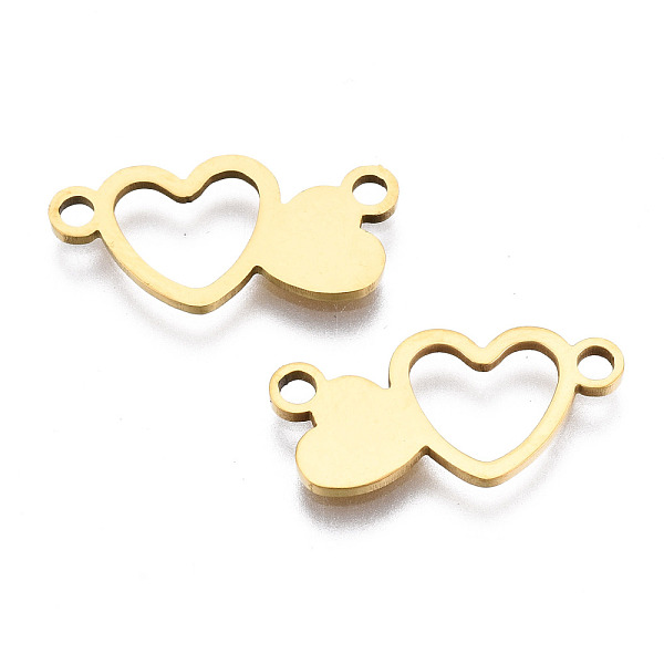 PandaHall 201 Stainless Steel Link Connectors, Laser Cut, Double Heart, Golden, 9x18x1mm, Hole: 1.6mm 201 Stainless Steel Heart
PandaHall 201 Stainless Steel Link Connectors, Laser Cut, Double Heart, Golden, 9x18x1mm, Hole: 1.6mm 201 Stainless Steel Heart