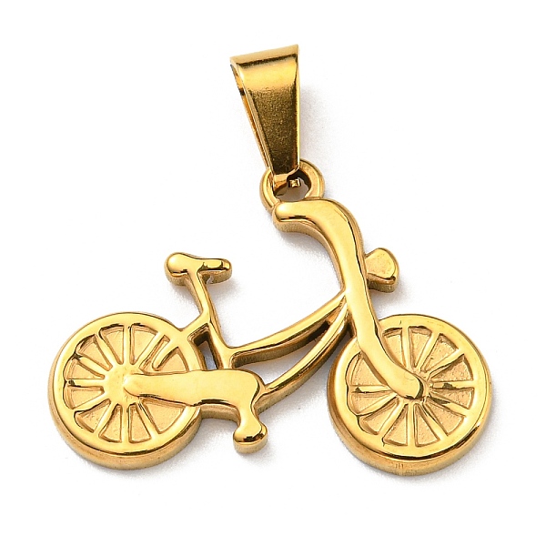 PandaHall Vacuum Plating 304 Stainless Steel Pendants, Bicycle Charm, Golden, 19x25x2mm, Hole: 7x3mm 304 Stainless Steel Bicycle
PandaHall Vacuum Plating 304 Stainless Steel Pendants, Bicycle Charm, Golden, 19x25x2mm, Hole: 7x3mm 304 Stainless Steel Bicycle