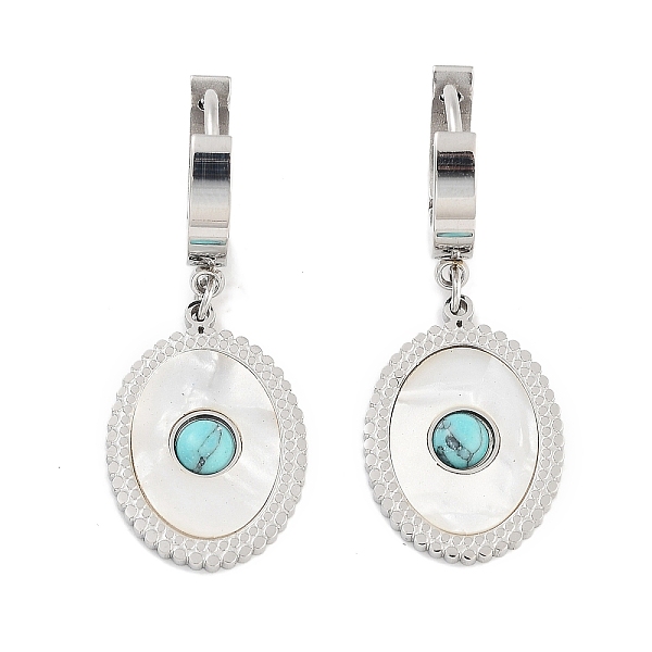 PandaHall Oval 304 Stainless Steel Synthetic Turquoise Dangle Earrings, Shell Hoop Earrings for Women, Stainless Steel Color, 34.5x14mm...
PandaHall Oval 304 Stainless Steel Synthetic Turquoise Dangle Earrings, Shell Hoop Earrings for Women, Stainless Steel Color, 34.5x14mm...