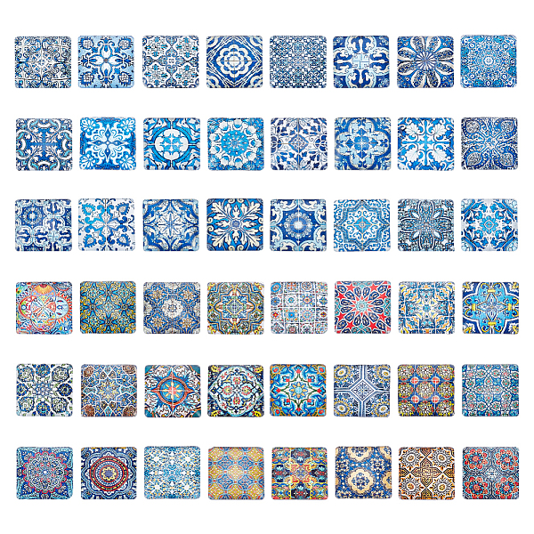PandaHall PH 48pcs Square Glass Cabochons, 25mm Mosaic Cabochons Mixed Color Mosaic Printed Glass Dome Cabochons Mosaic Tile Supplies for..., Multicolor
PandaHall PH 48pcs Square Glass Cabochons, 25mm Mosaic Cabochons Mixed Color Mosaic Printed Glass Dome Cabochons Mosaic Tile Supplies for..., Multicolor