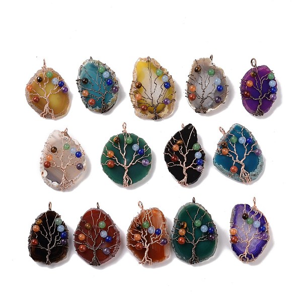PandaHall Natural Agate Big Pendants, with Rack Plating Brass Wires, Chakra Gemstone Beads, Cadmium Free & Lead Free, Dyed & Heated, Nuggets..., Multicolor
PandaHall Natural Agate Big Pendants, with Rack Plating Brass Wires, Chakra Gemstone Beads, Cadmium Free & Lead Free, Dyed & Heated, Nuggets..., Multicolor