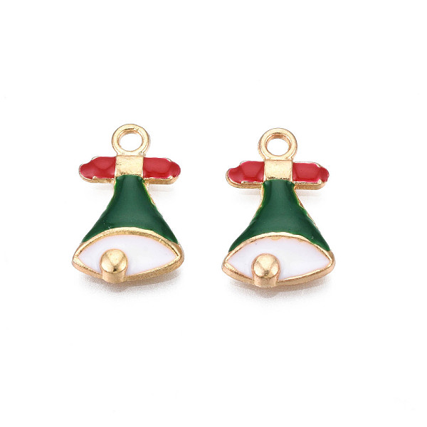 PandaHall Rack Plating Alloy Enamel Pendants, Cadmium Free & Nickel Free & Lead Free, Light Gold, Christmas Bell, Green, 18x11.5x2.5mm, Hole...
PandaHall Rack Plating Alloy Enamel Pendants, Cadmium Free & Nickel Free & Lead Free, Light Gold, Christmas Bell, Green, 18x11.5x2.5mm, Hole...