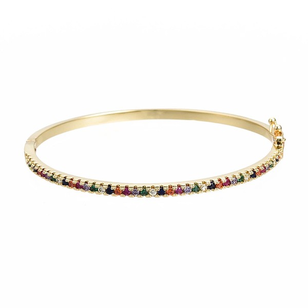 PandaHall Colorful Cubic Zirconia Classic Tennis Bangle, Dainty Thin Brass Cubic Zirconia Bangle for Women, Real 18K Gold Plated, Inner...
PandaHall Colorful Cubic Zirconia Classic Tennis Bangle, Dainty Thin Brass Cubic Zirconia Bangle for Women, Real 18K Gold Plated, Inner...