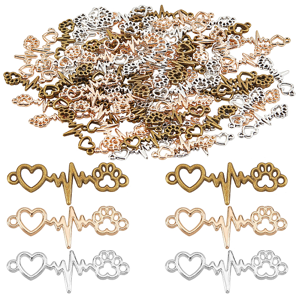 PandaHall 120Pcs 3 Colors Zinc Alloy Link Connectors, Cadmium Free & Lead Free, Heart & Dog Footprint, Mixed Color, 34x12x2mm, Hole: 1.5mm...
PandaHall 120Pcs 3 Colors Zinc Alloy Link Connectors, Cadmium Free & Lead Free, Heart & Dog Footprint, Mixed Color, 34x12x2mm, Hole: 1.5mm...