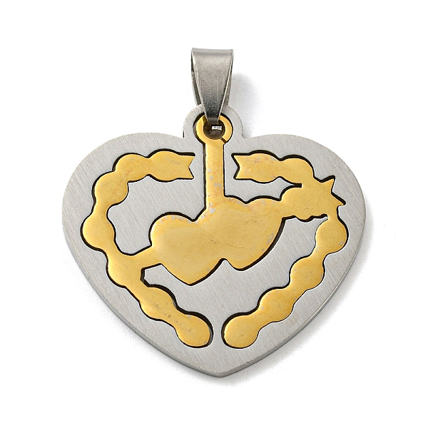 PandaHall Ion Plating(IP) 304 Stainless Steel Pendants, Heart, Golden & Stainless Steel Color, 33x35x1.5mm, Hole: 9x4mm 304 Stainless Steel...
PandaHall Ion Plating(IP) 304 Stainless Steel Pendants, Heart, Golden & Stainless Steel Color, 33x35x1.5mm, Hole: 9x4mm 304 Stainless Steel...