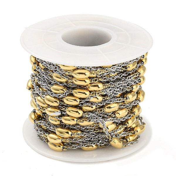 PandaHall Ion Plating(IP) 304 Stainless Steel Oval Link Chains, Soldered, with Spool, Golden & Stainless Steel Color, Beads: 7x4mm, about...
PandaHall Ion Plating(IP) 304 Stainless Steel Oval Link Chains, Soldered, with Spool, Golden & Stainless Steel Color, Beads: 7x4mm, about...