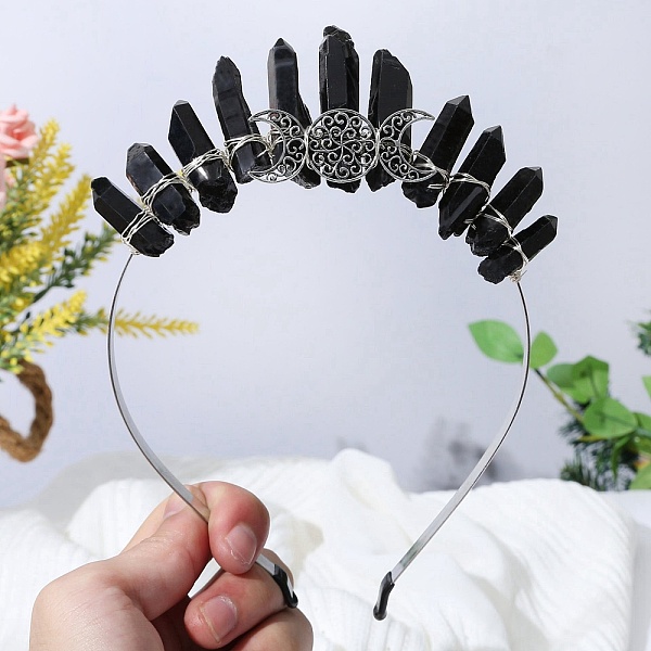 PandaHall Raw Natural Quartz Hair Bands, Triple Moon Metal Hair Bands, for Women Girls, Alice Blue, 180x125x20mm Quartz Moon
PandaHall Raw Natural Quartz Hair Bands, Triple Moon Metal Hair Bands, for Women Girls, Alice Blue, 180x125x20mm Quartz Moon