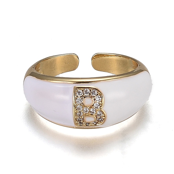 PandaHall Brass Micro Pave Clear Cubic Zirconia Cuff Rings, Open Rings, with Enamel, Cadmium Free & Lead Free, Golden, Letter.B, US Size 7...
PandaHall Brass Micro Pave Clear Cubic Zirconia Cuff Rings, Open Rings, with Enamel, Cadmium Free & Lead Free, Golden, Letter.B, US Size 7...