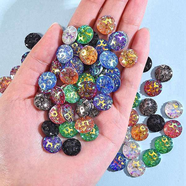 PandaHall 100Pcs 10 Colors Druzy Resin Cabochons, Flat Round, Mixed Color, 12x3.5mm, 10pcs/color Resin Flat Round Multicolor
PandaHall 100Pcs 10 Colors Druzy Resin Cabochons, Flat Round, Mixed Color, 12x3.5mm, 10pcs/color Resin Flat Round Multicolor