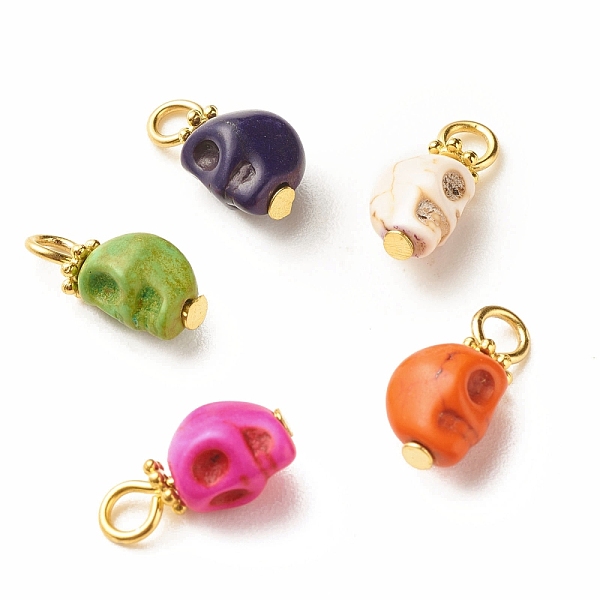 PandaHall Dyed Synthetic Turquoise Charms, with Golden Tone Alloy & Iron Findings, Skull, Mixed Color, 14.5x6.5x6mm, Hole: 2.7x2.2mm..., Multicolor
PandaHall Dyed Synthetic Turquoise Charms, with Golden Tone Alloy & Iron Findings, Skull, Mixed Color, 14.5x6.5x6mm, Hole: 2.7x2.2mm..., Multicolor