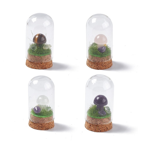 PandaHall Natural Mixed Stone Mushroom Display Decoration with Glass Dome Cloche Cover, Cork Base Bell Jar Ornaments for Home Decoration...
PandaHall Natural Mixed Stone Mushroom Display Decoration with Glass Dome Cloche Cover, Cork Base Bell Jar Ornaments for Home Decoration...