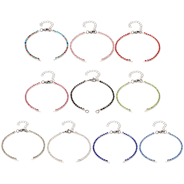 PandaHall 10Pcs 10 Colors Iron & Brass with Glass Rhinestone Bracelets, with 304 Stainless Steel Lobster Claw Clasps, for Link Bracelet..., Multicolor
PandaHall 10Pcs 10 Colors Iron & Brass with Glass Rhinestone Bracelets, with 304 Stainless Steel Lobster Claw Clasps, for Link Bracelet..., Multicolor