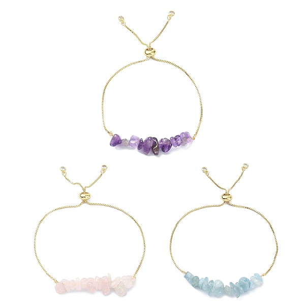 PandaHall Brass Slider Bracelet, with Natural Chip Mixed Stone Beads for Women, Real 18K Gold Plated, Inner Diameter: 3-1/8 inch(7.8cm)...
PandaHall Brass Slider Bracelet, with Natural Chip Mixed Stone Beads for Women, Real 18K Gold Plated, Inner Diameter: 3-1/8 inch(7.8cm)...