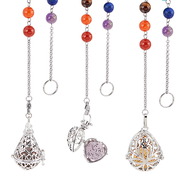 PandaHall ARRICRAFT Chakra Gemstone Dowsing Pendulums, Natural Dyed Lava Rock Essential Oil Diffuser Dangling, with 304 Stainless Steel &..., Multicolor
PandaHall ARRICRAFT Chakra Gemstone Dowsing Pendulums, Natural Dyed Lava Rock Essential Oil Diffuser Dangling, with 304 Stainless Steel &..., Multicolor
