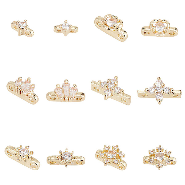 PandaHall GOMAKERER 12Pcs 6 Styles Brass Pave Clear Cubic Zirconia Connector Charms, Real 14K Gold Plated, Long-Lasting Plated, Mixed Shapes...
PandaHall GOMAKERER 12Pcs 6 Styles Brass Pave Clear Cubic Zirconia Connector Charms, Real 14K Gold Plated, Long-Lasting Plated, Mixed Shapes...