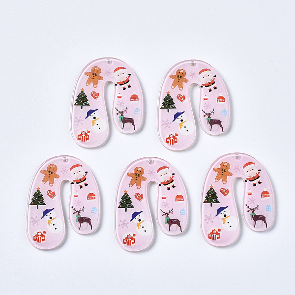 PandaHall Transparent Printed Acrylic Pendants, Christmas, Arch, Misty Rose, 39x29.5x2.5mm, Hole: 1.5mm Acrylic Others
PandaHall Transparent Printed Acrylic Pendants, Christmas, Arch, Misty Rose, 39x29.5x2.5mm, Hole: 1.5mm Acrylic Others